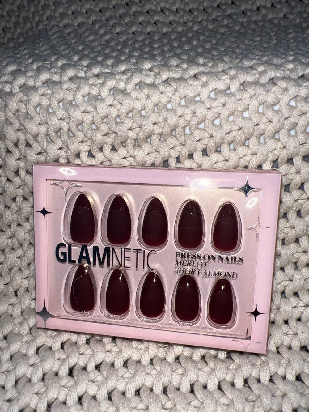 Press-On Nails Set - Dark Red